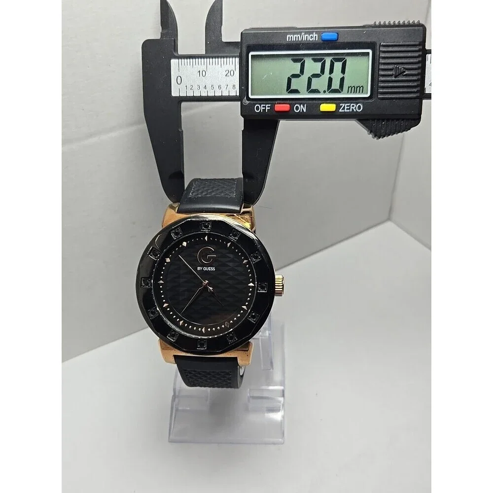 Mens G by GUESS  Black Rose Gold Watch G10438G1 New Battery